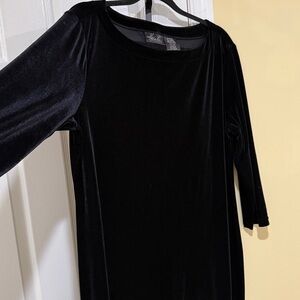 Kathie Lee Collection Vintage Black 3/4 Sleeves Velvet women’s Midi Dress XL